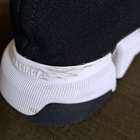 BLACK BLACK BALENCIAGA SPEED SNEAKERS MENS 12 - Picture 6 of 8